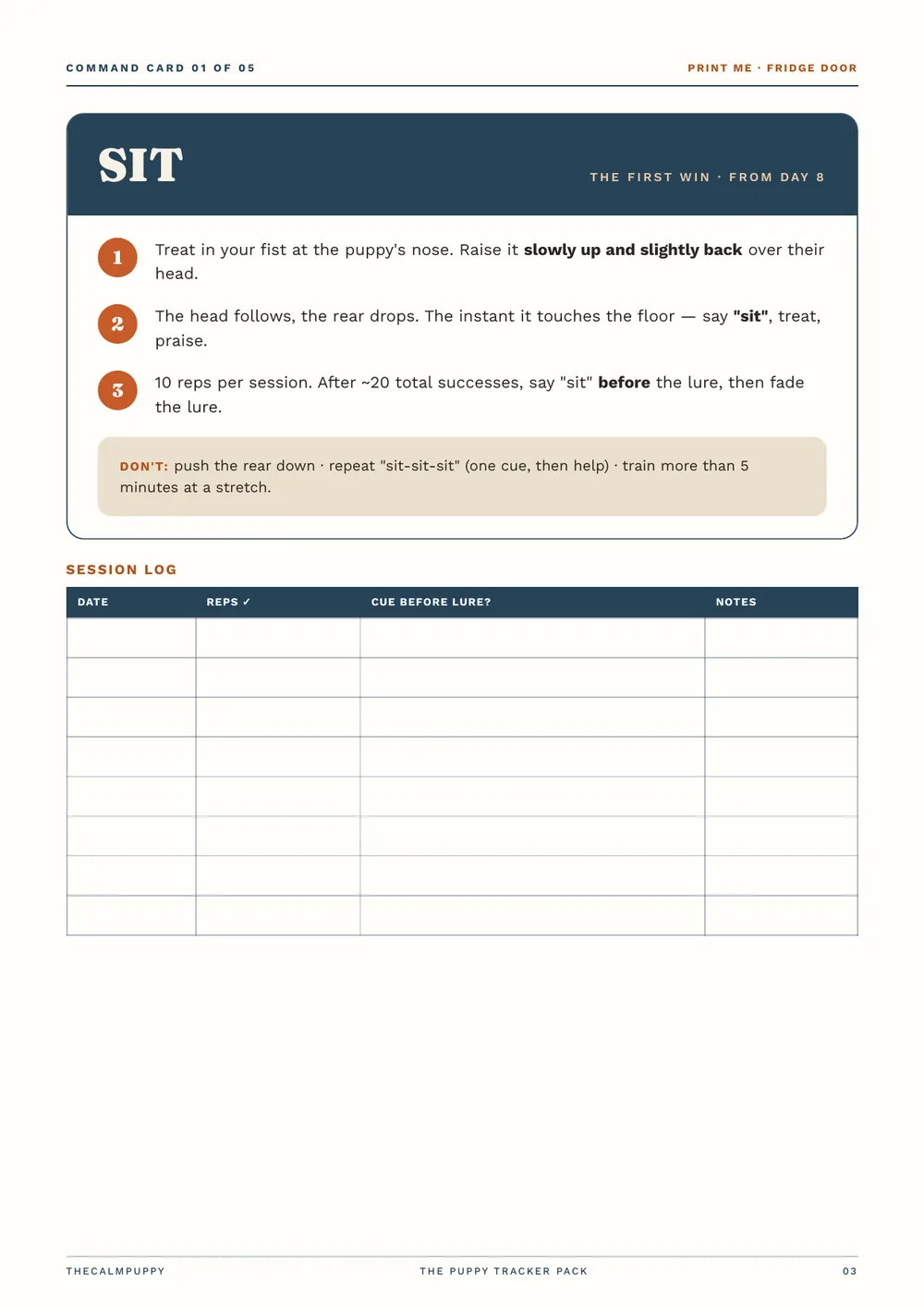 Command card: Sit